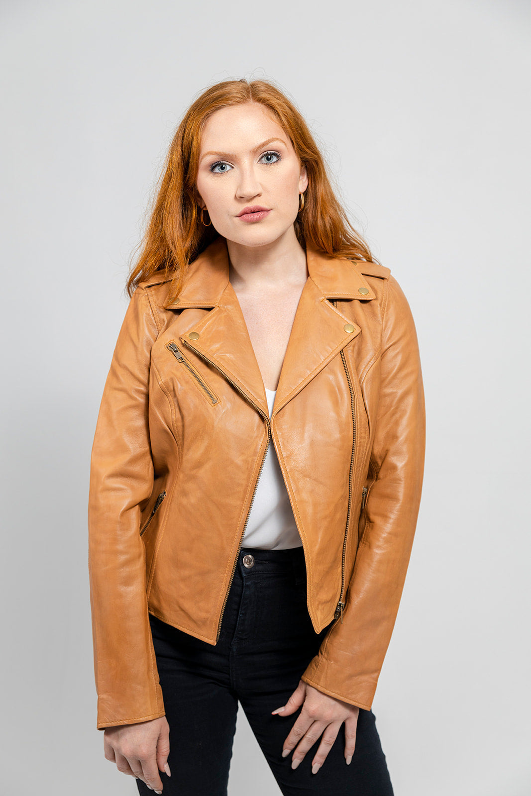 Harper Women's Lambskin Leather Moto Jacket
