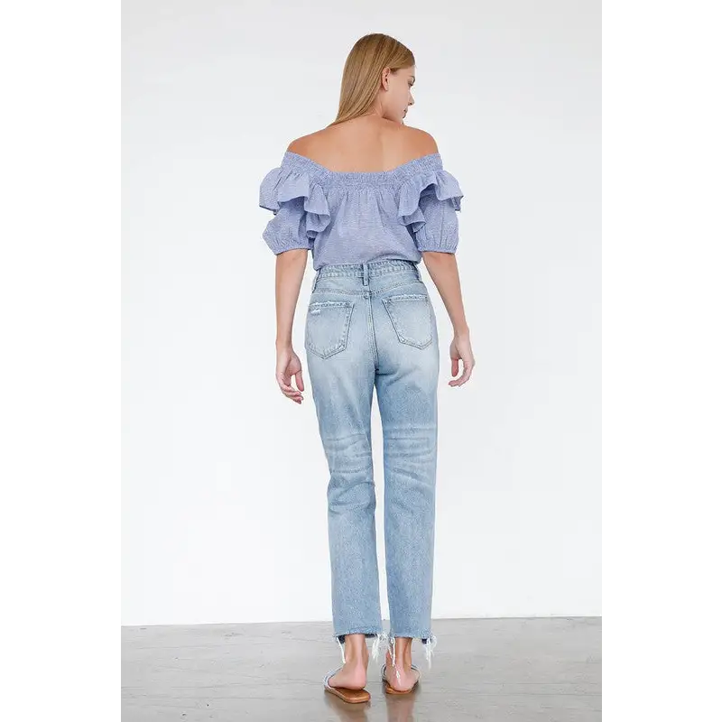 High Rise Mom Jeans.