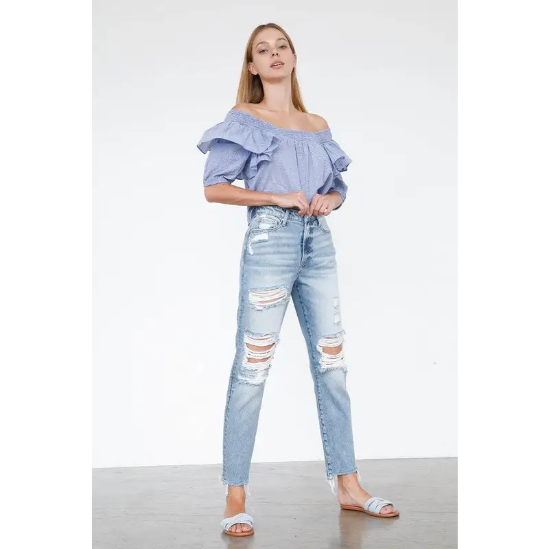 High Rise Mom Jeans.