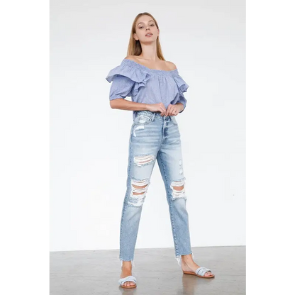 High Rise Mom Jeans.