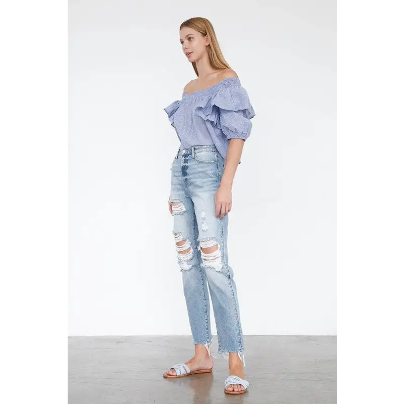 High Rise Mom Jeans.