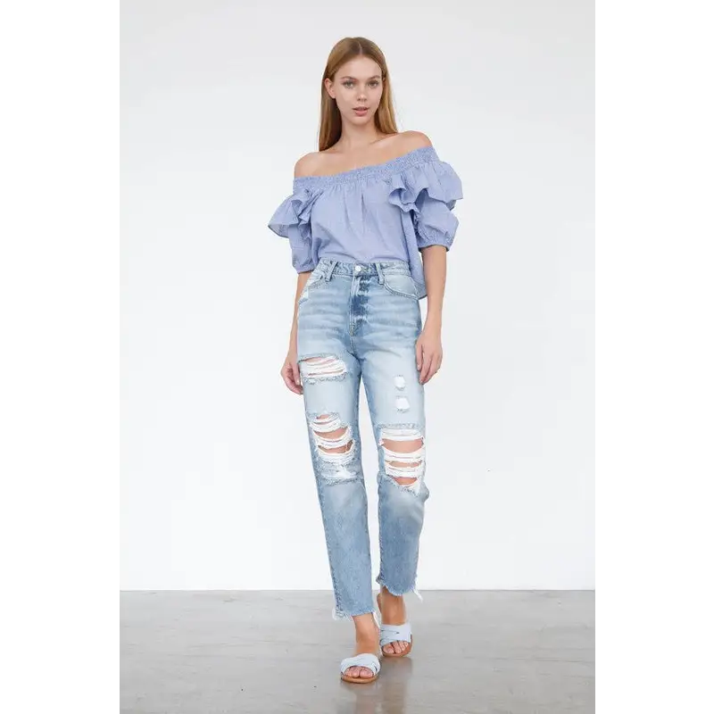 High Rise Mom Jeans.