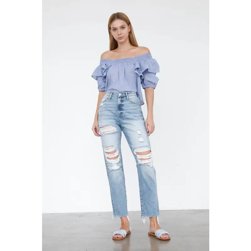 High Rise Mom Jeans.