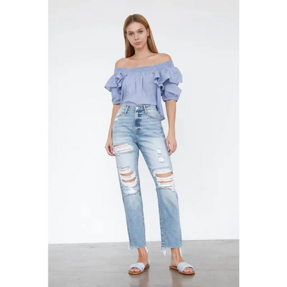 High Rise Mom Jeans.
