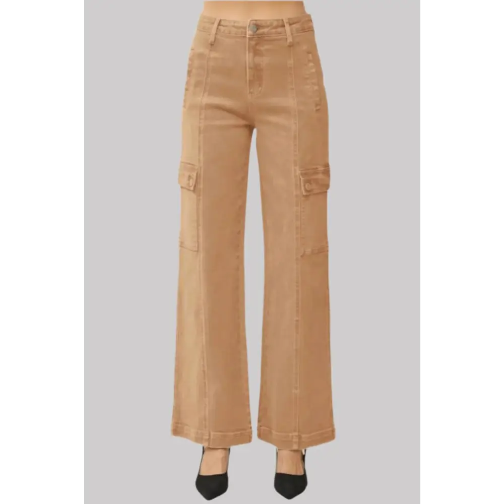 High Rise Wide Leg Cargo Jeans.