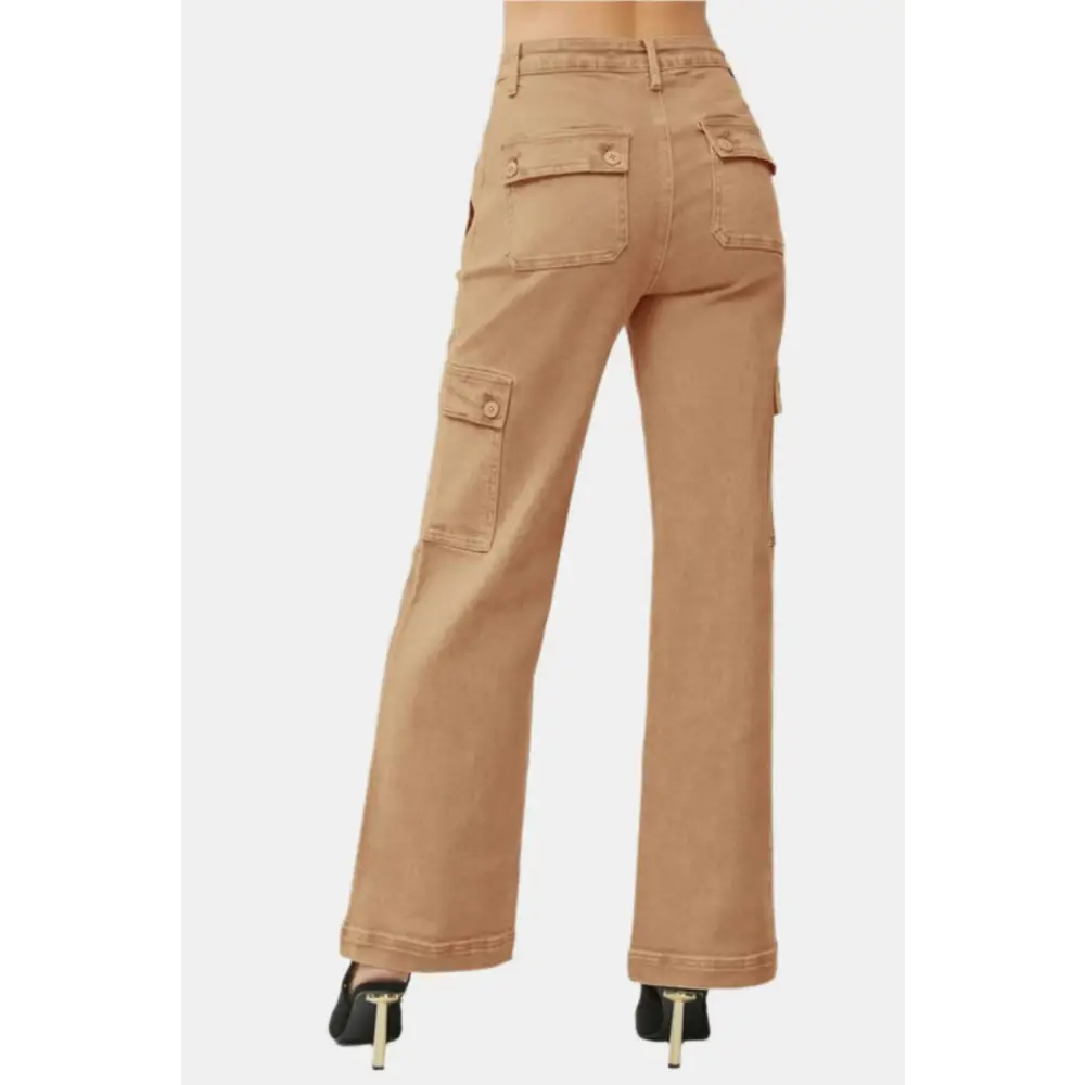 High Rise Wide Leg Cargo Jeans.