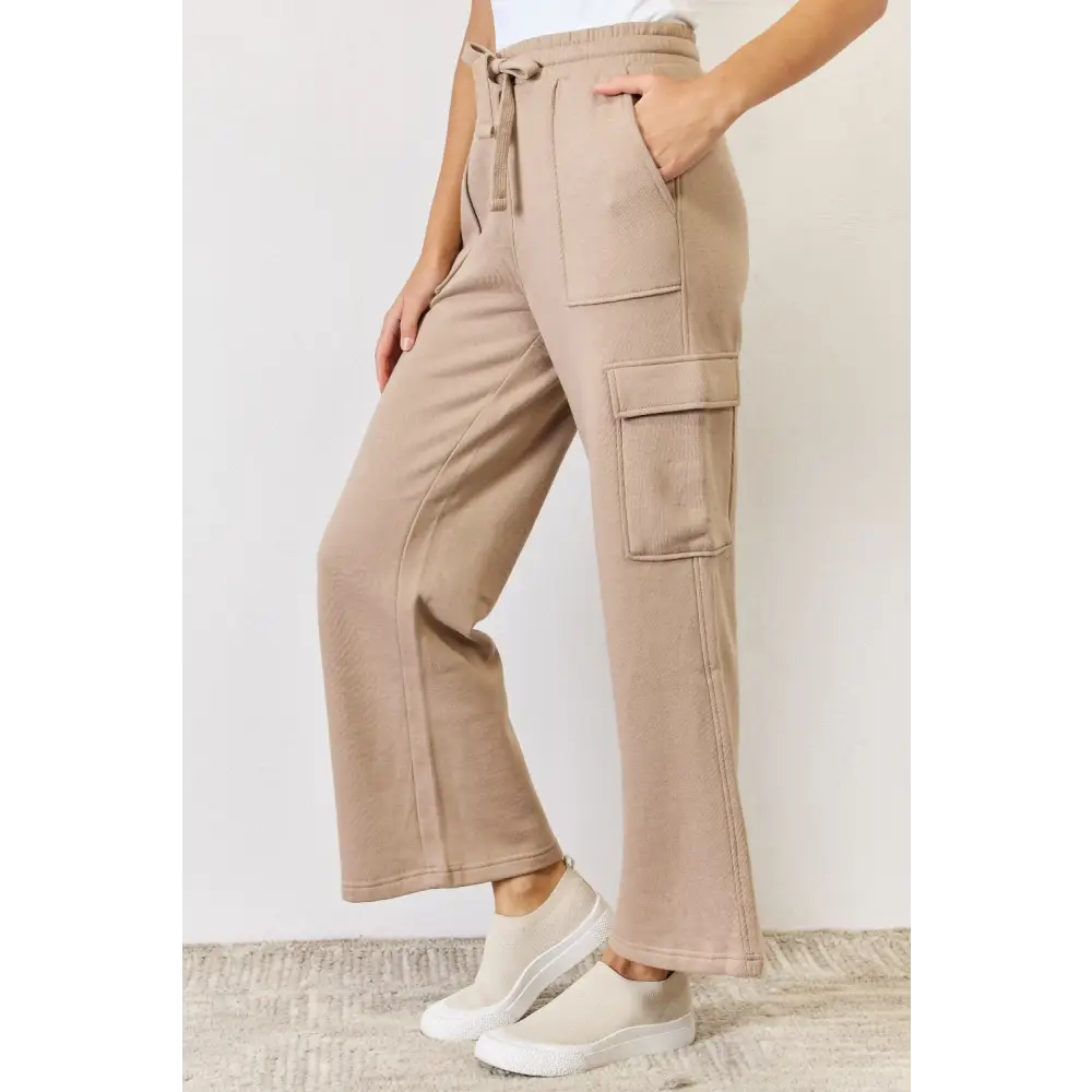 High Waist Cargo Wide Leg Pants.