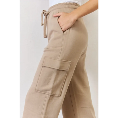 High Waist Cargo Wide Leg Pants.