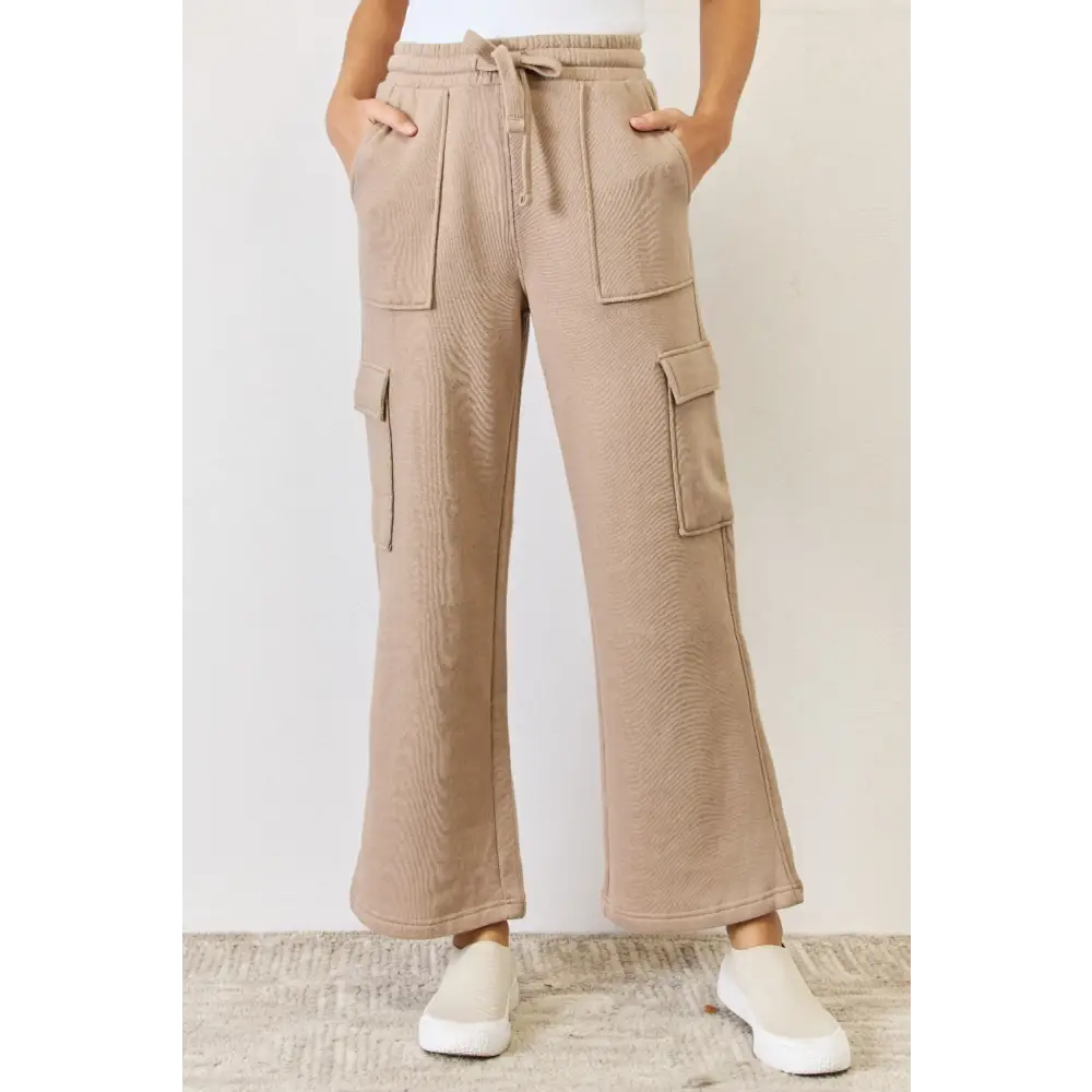 High Waist Cargo Wide Leg Pants.