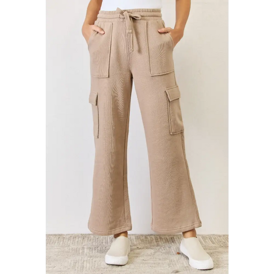 High Waist Cargo Wide Leg Pants.