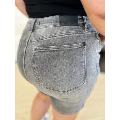 High Waist Washed Denim Shorts.