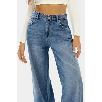 High Waist Wide Leg Jeans.