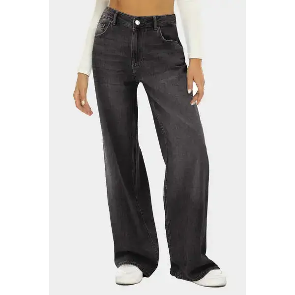High Waist Wide Leg Jeans.
