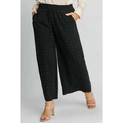 High Waisted Embellished Linen Pants.