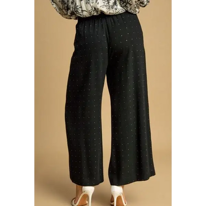High Waisted Embellished Linen Pants.