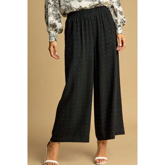 High Waisted Embellished Linen Pants.
