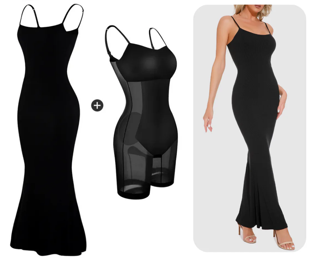 Built-In Shapewear Sleeveless Maxi Dress
