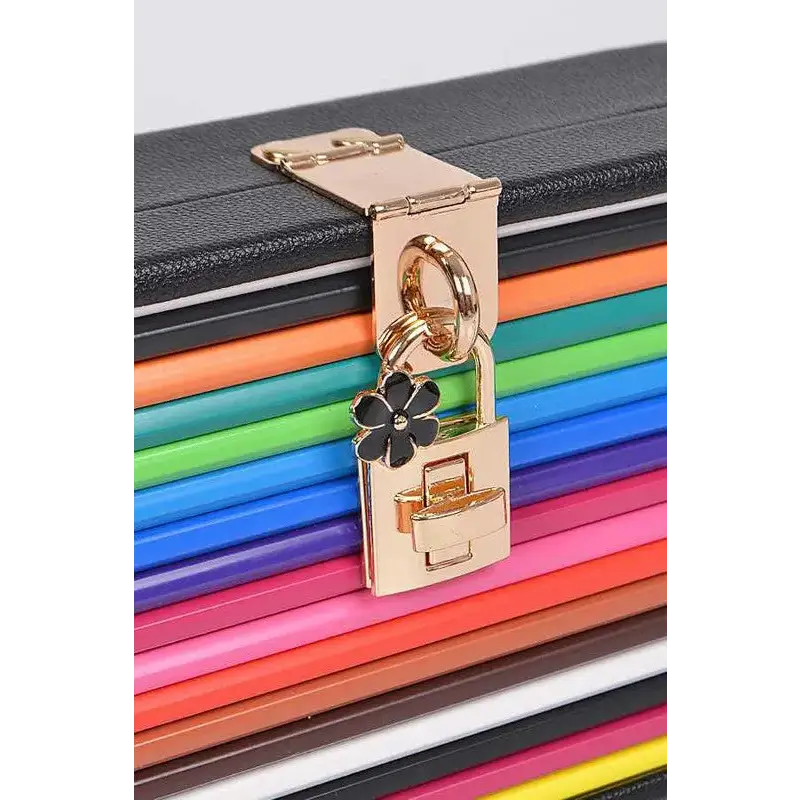 Iconic Locket Color Pencil Box Clutch.