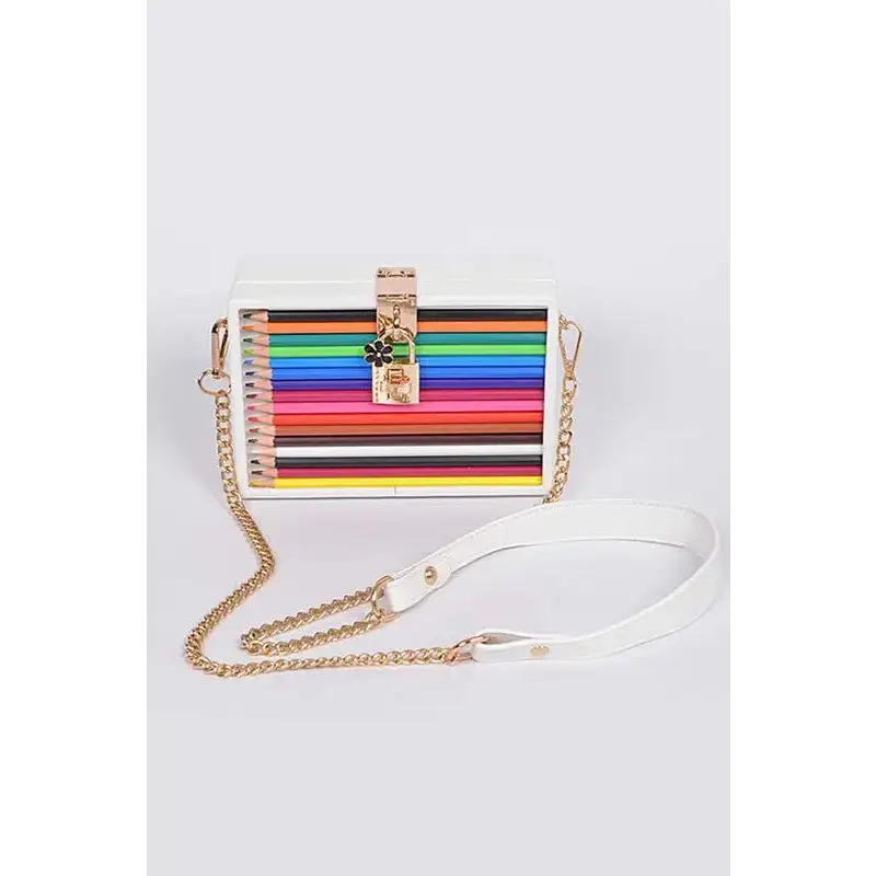 Iconic Locket Color Pencil Box Clutch.