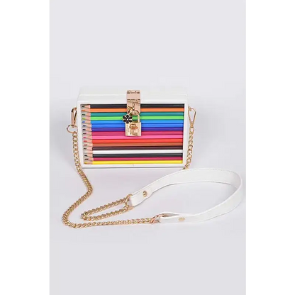 Iconic Locket Color Pencil Box Clutch.