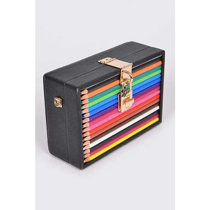 Iconic Locket Color Pencil Box Clutch.