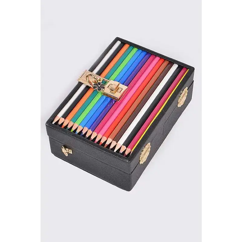 Iconic Locket Color Pencil Box Clutch.