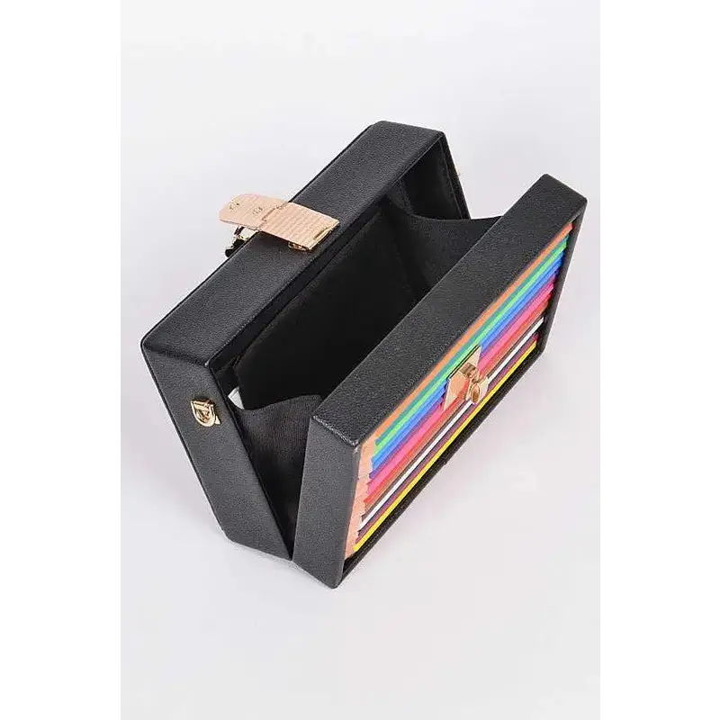 Iconic Locket Color Pencil Box Clutch.