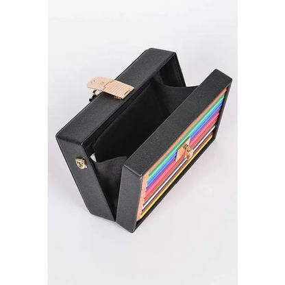 Iconic Locket Color Pencil Box Clutch.