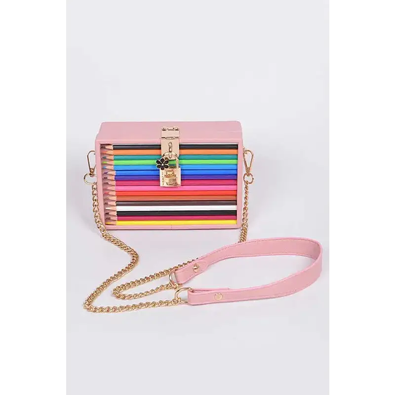 Iconic Locket Color Pencil Box Clutch.