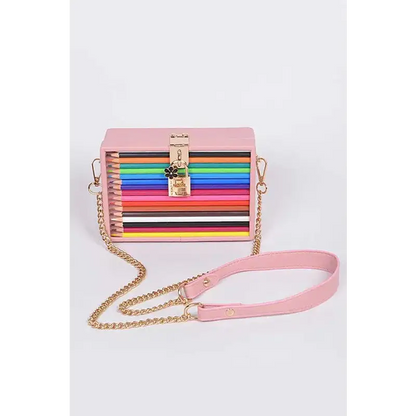 Iconic Locket Color Pencil Box Clutch.