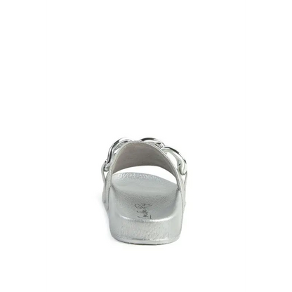ISHTAR METALLIC CHAIN METAL SLID FLATS.