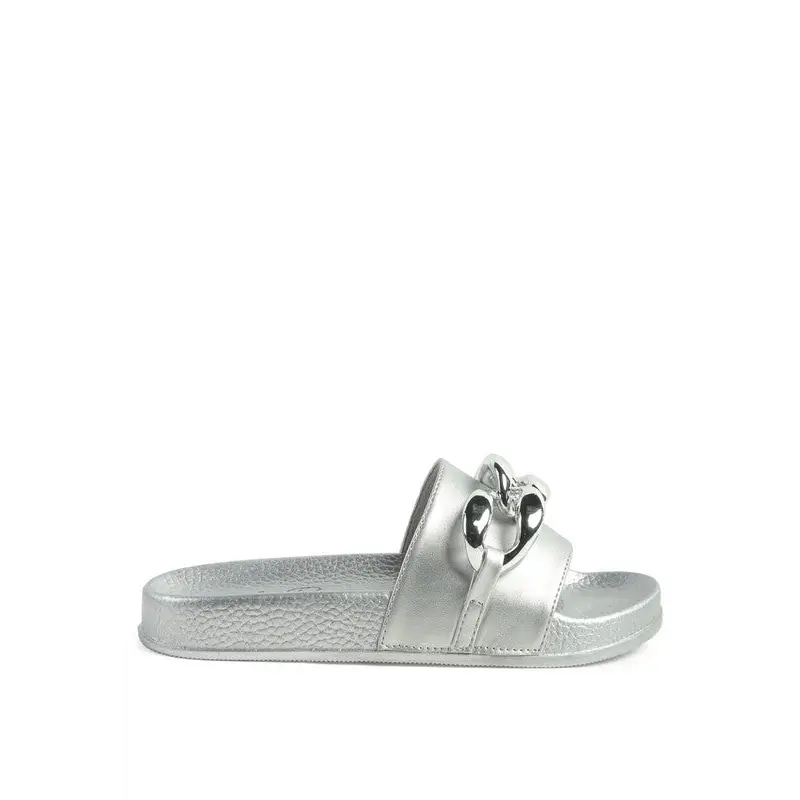 ISHTAR METALLIC CHAIN METAL SLID FLATS.