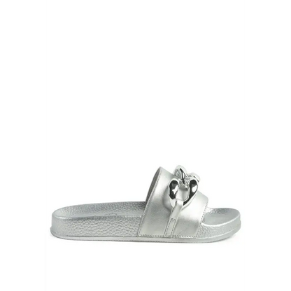 ISHTAR METALLIC CHAIN METAL SLID FLATS.