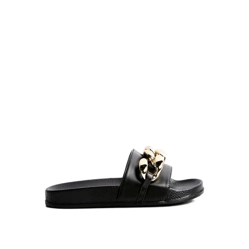 ISHTAR METALLIC CHAIN METAL SLID FLATS.