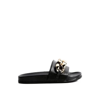 ISHTAR METALLIC CHAIN METAL SLID FLATS.