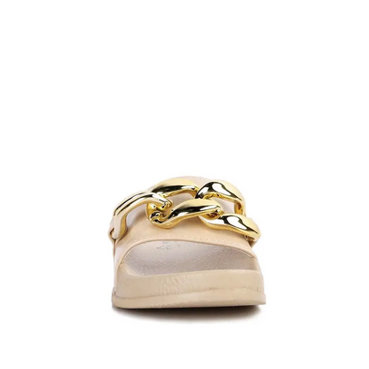ISHTAR METALLIC CHAIN METAL SLID FLATS.