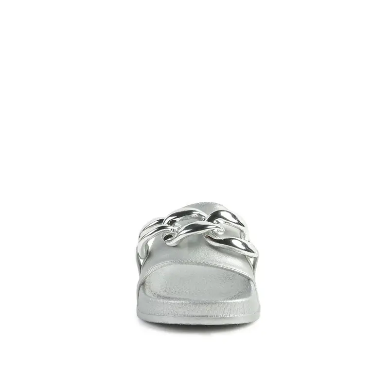 ISHTAR METALLIC CHAIN METAL SLID FLATS.