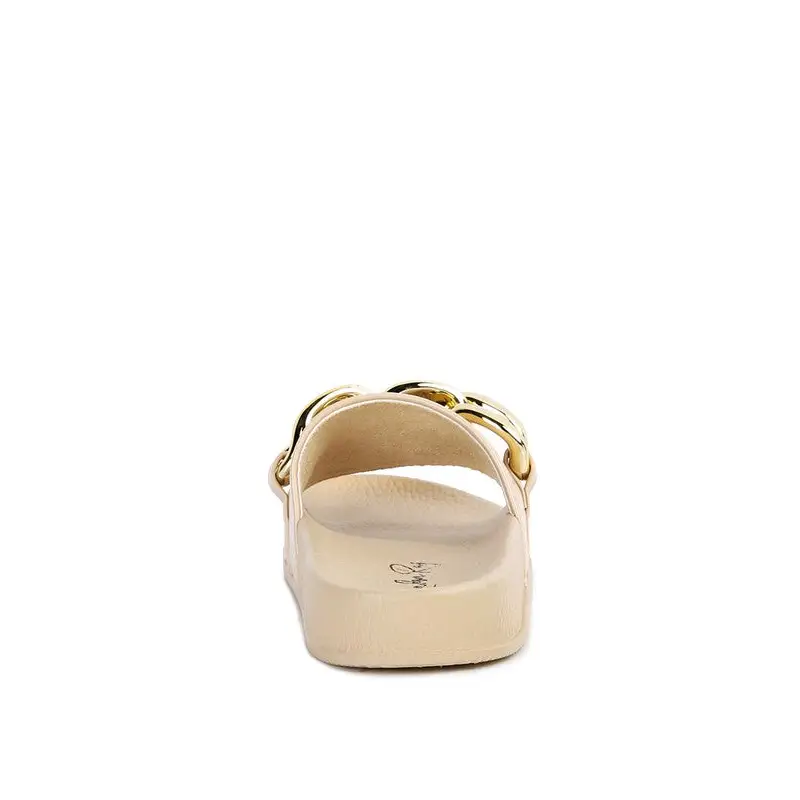 ISHTAR METALLIC CHAIN METAL SLID FLATS.