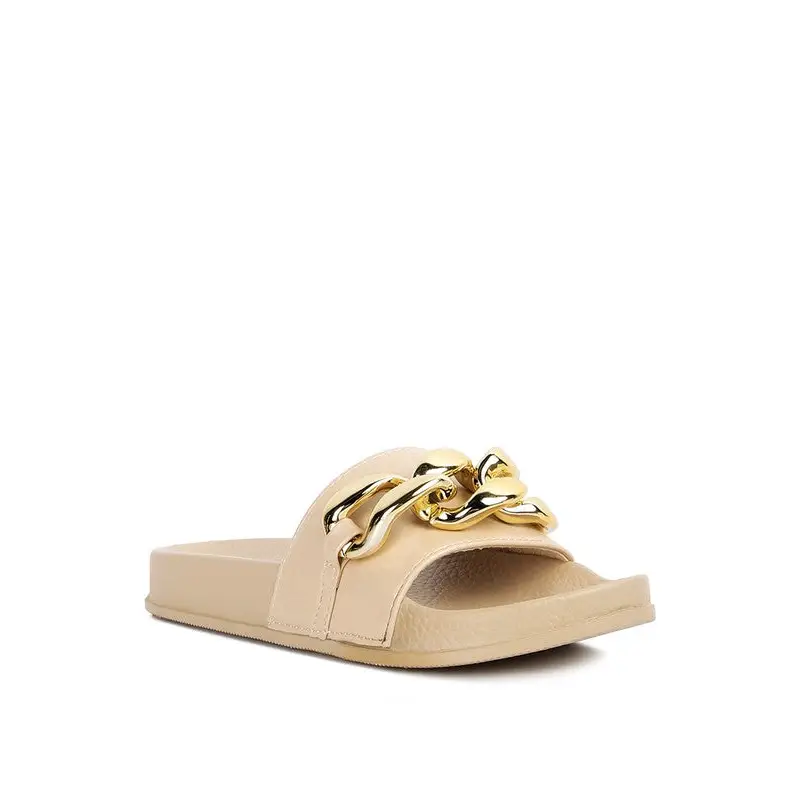 ISHTAR METALLIC CHAIN METAL SLID FLATS.