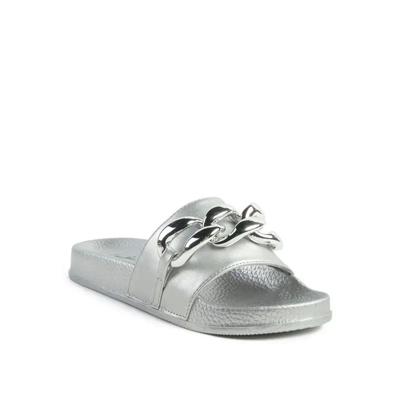 ISHTAR METALLIC CHAIN METAL SLID FLATS.