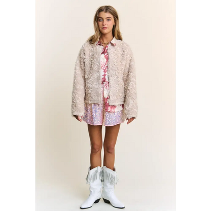 J.NNA Mixed Fabric Chic Jacket.