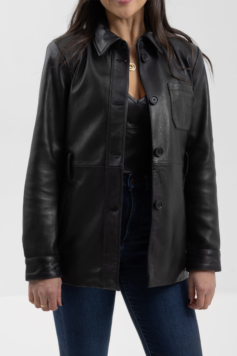 Janely Women's Fashion Leather Jacket