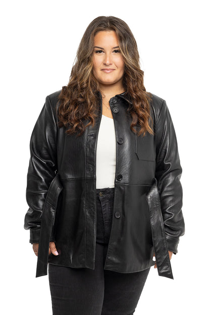 Janely Women's Fashion Leather Jacket