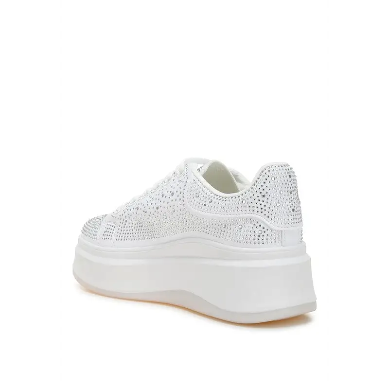 Jitter Bug Rhinestones Embellished Chunky Sneakers.