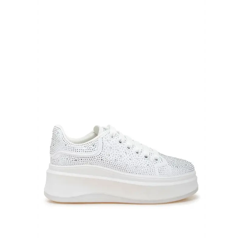 Jitter Bug Rhinestones Embellished Chunky Sneakers.