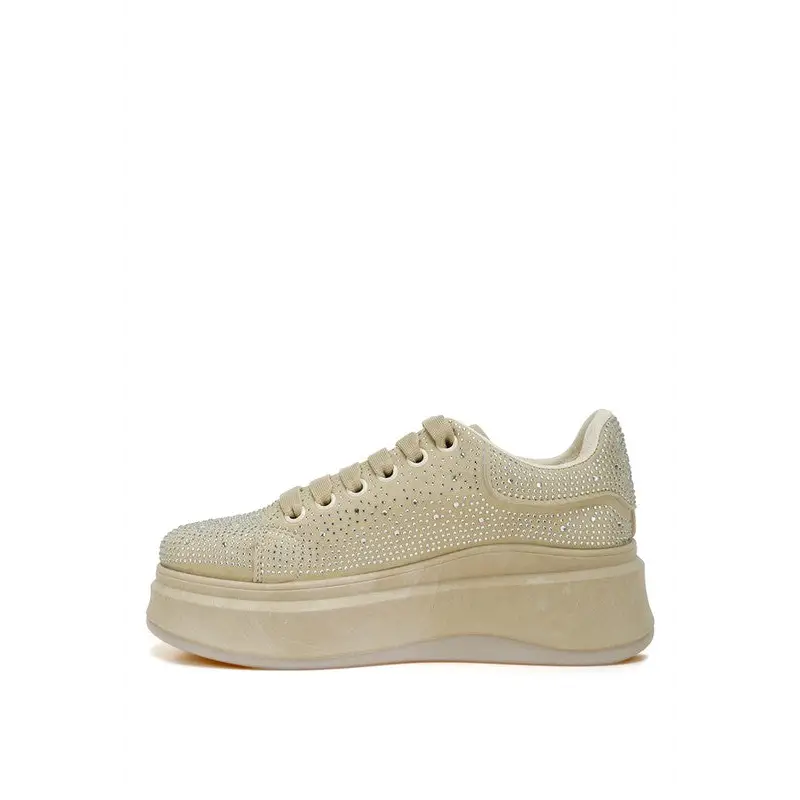 Jitter Bug Rhinestones Embellished Chunky Sneakers.