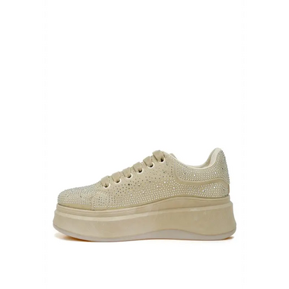 Jitter Bug Rhinestones Embellished Chunky Sneakers.