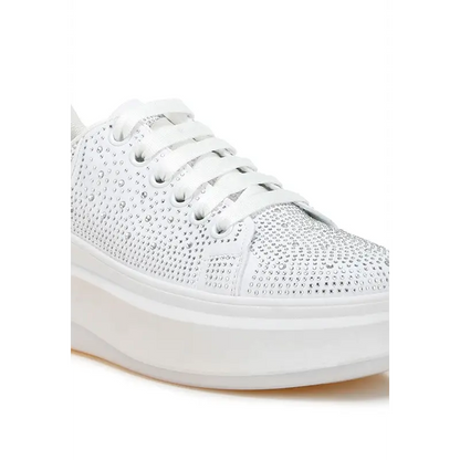 Jitter Bug Rhinestones Embellished Chunky Sneakers.