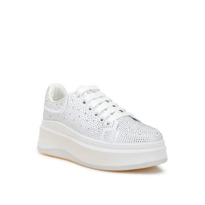 Jitter Bug Rhinestones Embellished Chunky Sneakers.