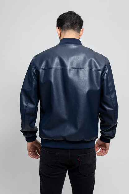 Justin Men's Faux Leather Bomber Jacket